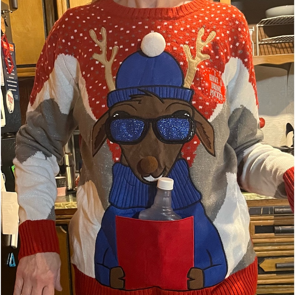 Christmas Sweater with Drink Pocket